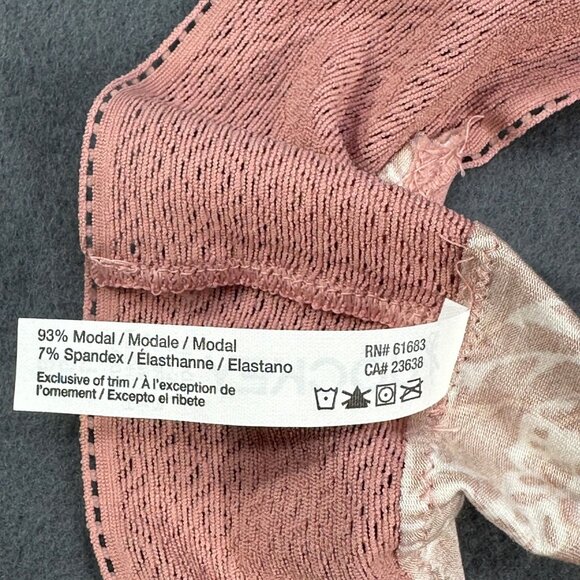 Jockey Women's Sz Large 7 Panty Thong Soft Touch Lace Waistband Floral Pink New - Picture 6 of 9